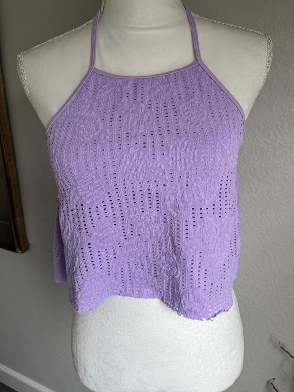 Lilac Crochet Halter Camisole Top - Women
